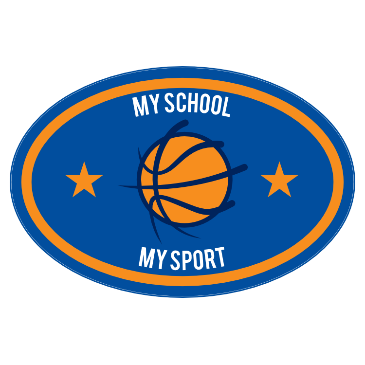 Custom Text Oval with Stars Basketball Sticker