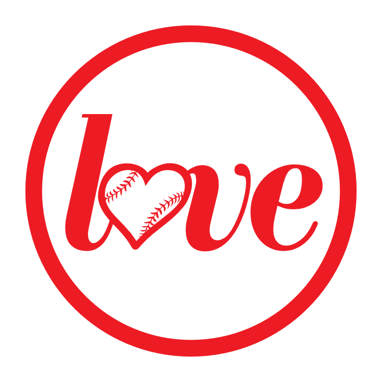 Custom Love Baseball or Softball Circle Sticker