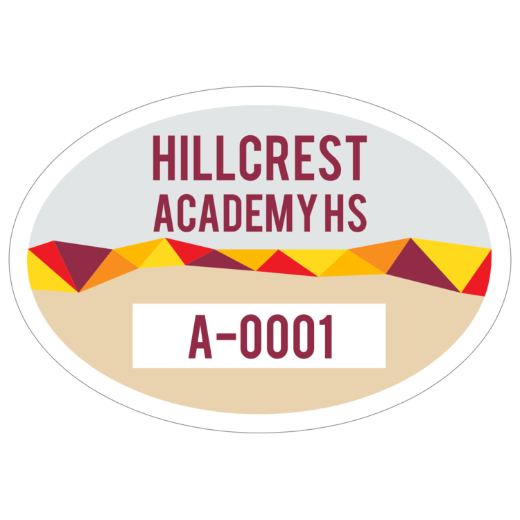 Divided Oval Parking Permit Sticker