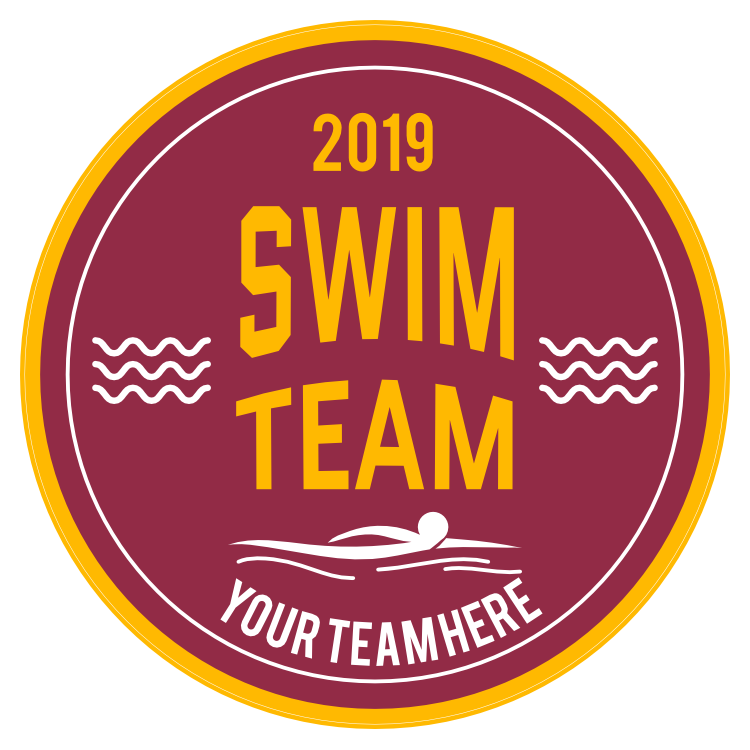 Custom Swim Team Circle Sticker