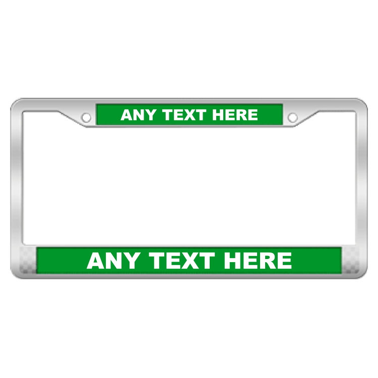 Custom Die Cast Zinc Standard Chrome Frame with Raised Letters