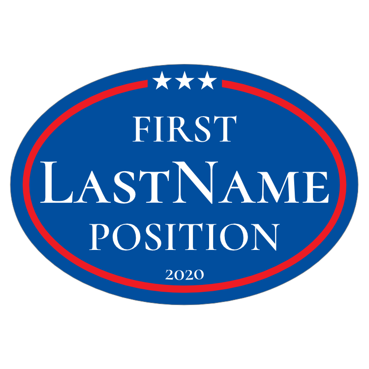 Custom Campaign Star Border Oval Sticker