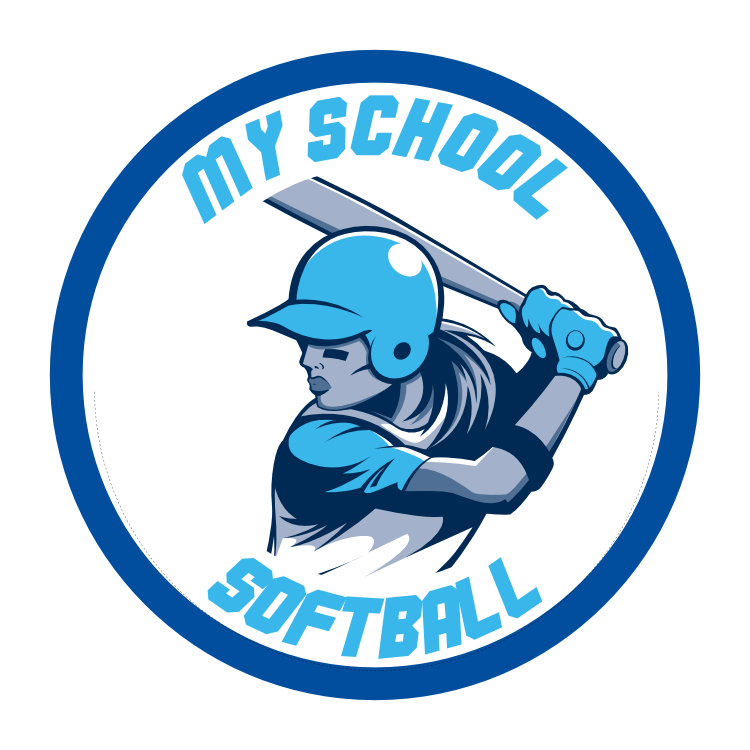 Custom Softball Close-Up Circle with Team Colors