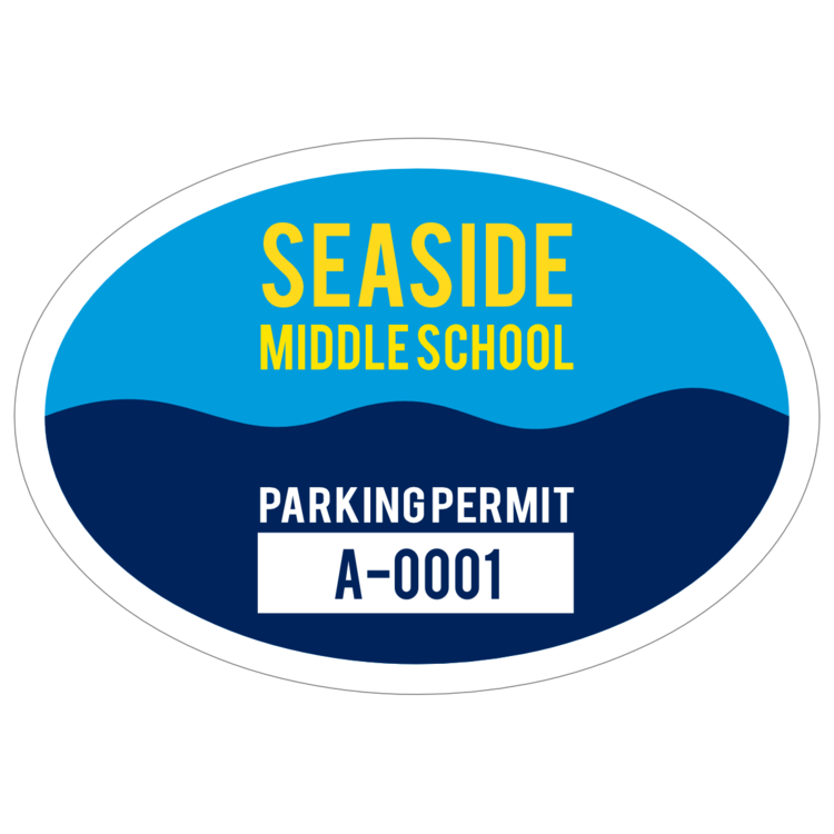 Wavy Oval Parking Permit Sticker