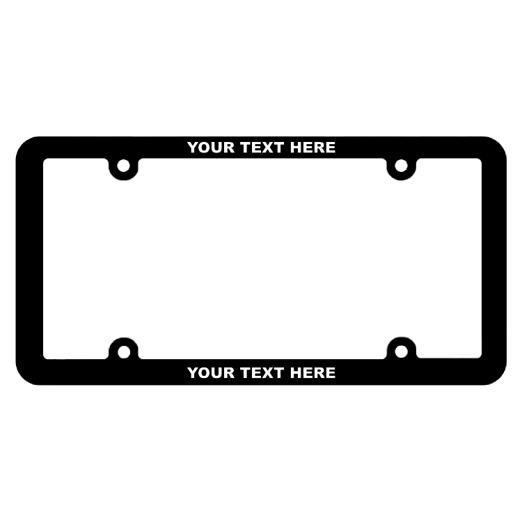 Customizable Thin Black License Plate Frame