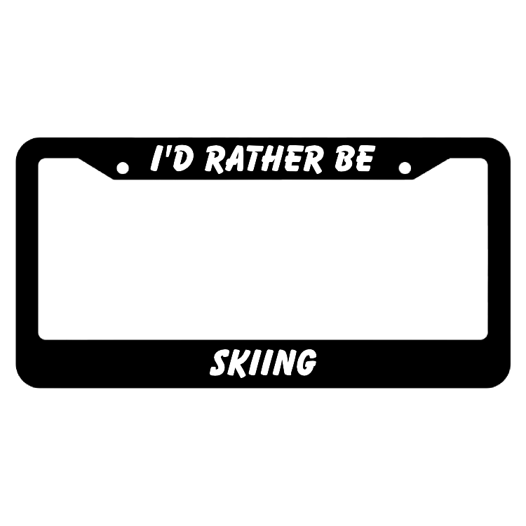 I'd Rather Be Skiing License Plate Frame