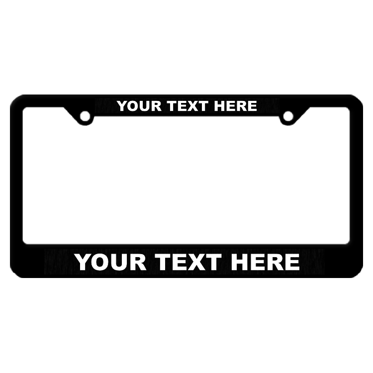 Custom Black Plastic Frame with Raised Lettering
