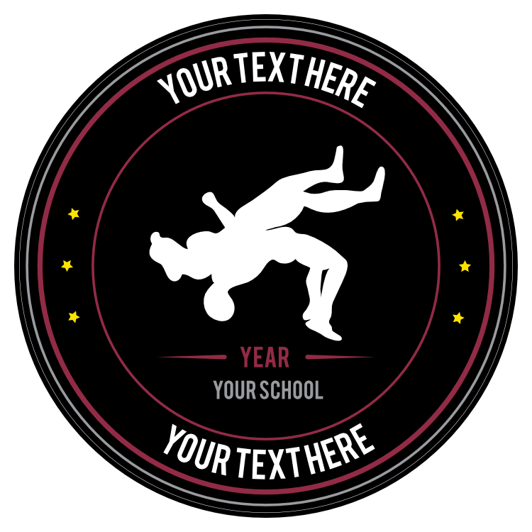 Custom Wrestling Belly to Back Circle Sticker