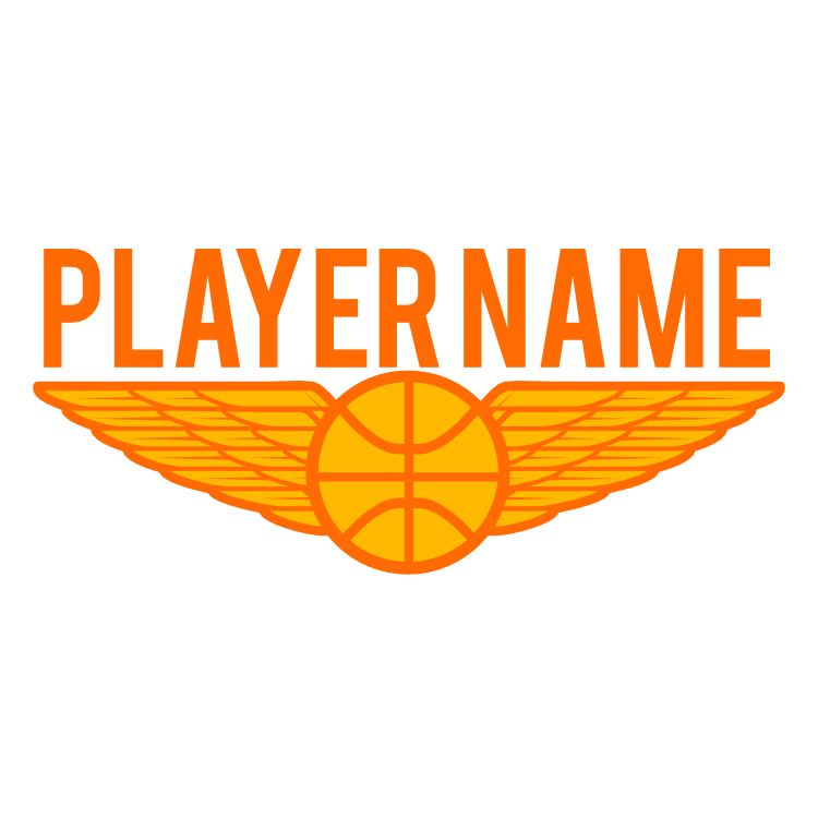 Custom Player's Name Basketball Wing Sticker