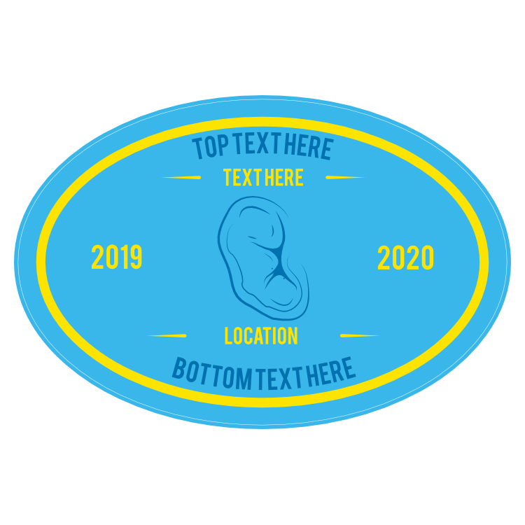 Custom Wrestling Ear Oval Sticker