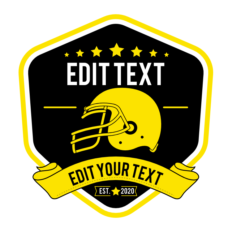 Custom Football Plaque with Stars Sticker