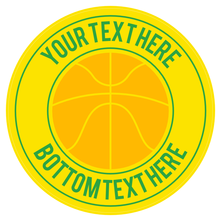 Custom Simple Basketball Circle Sticker