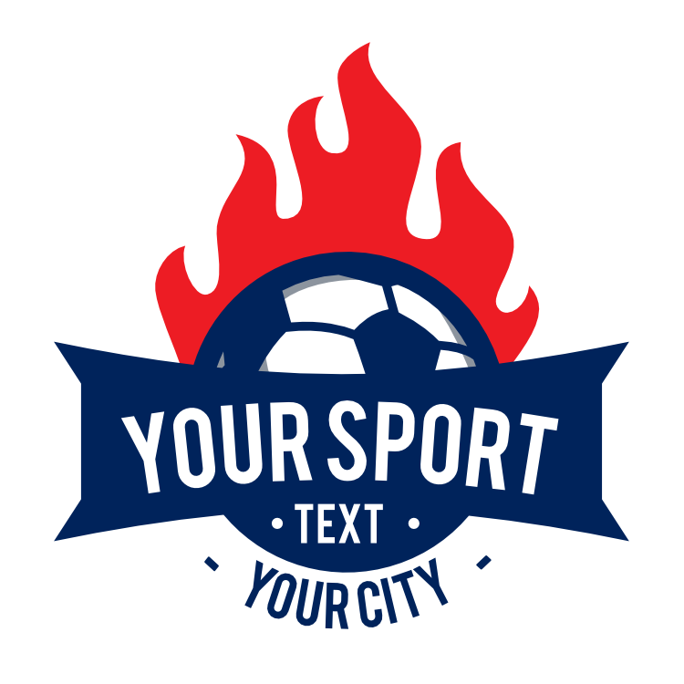 Custom Banner With Fire Soccer Sticker