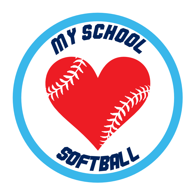 Custom Softball Magnet with Heart Seams and text