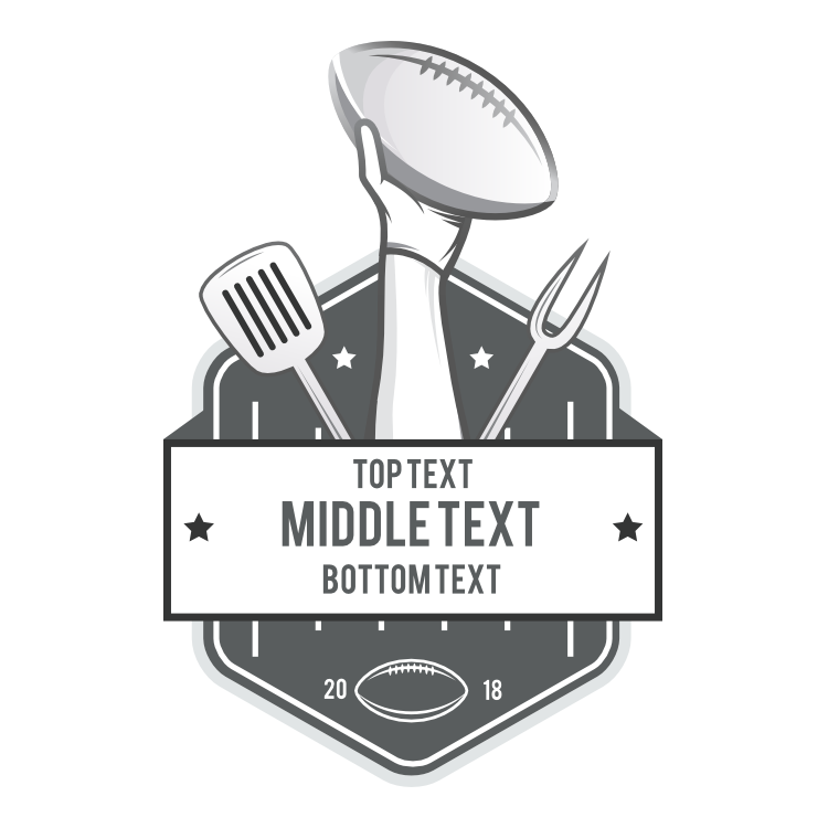 Custom Football and Barbecue Sticker