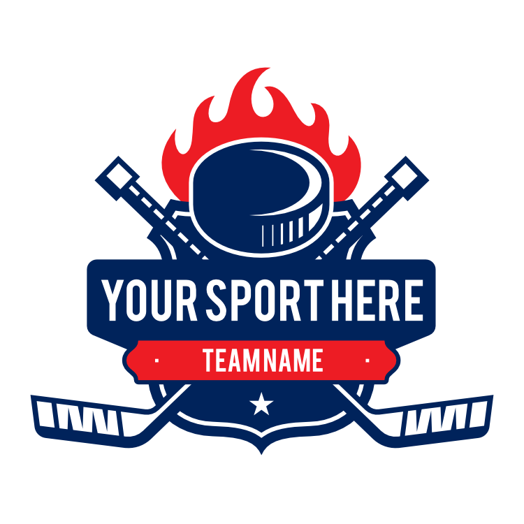Custom Flaming Puck Hockey Sticker
