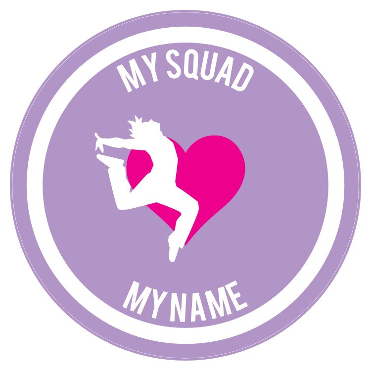 Custom Landing Dancer with Heart Circle Sticker