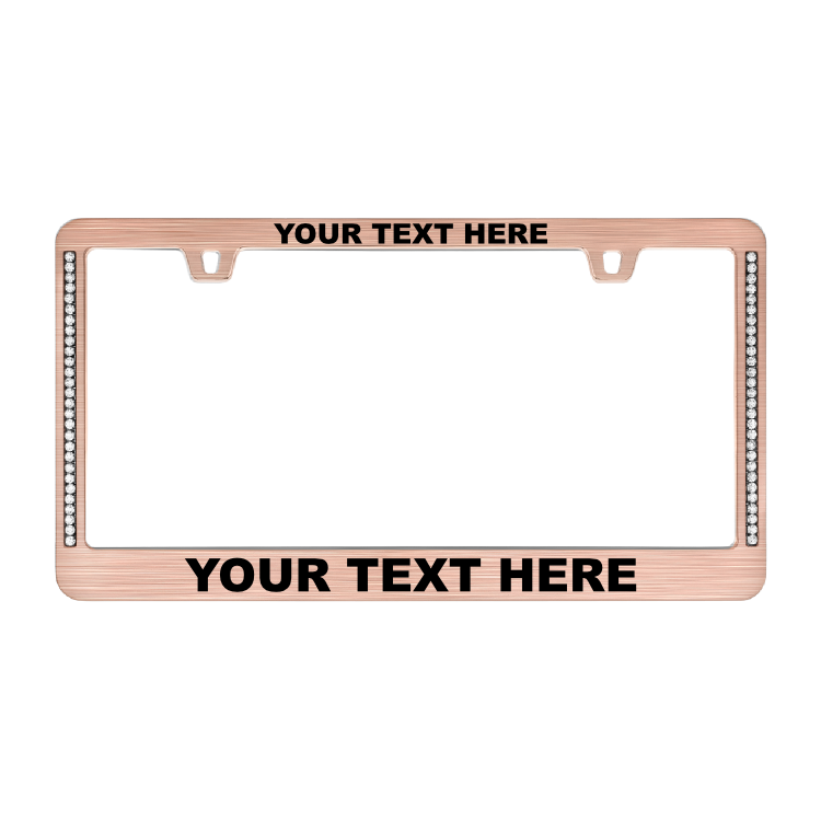 Custom Diamond Neo Rose Gold License Plate Frame