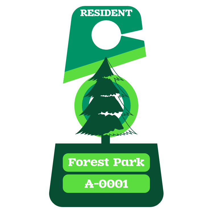 Multi Color Triangle Apartment Parking Permit Hang Tag
