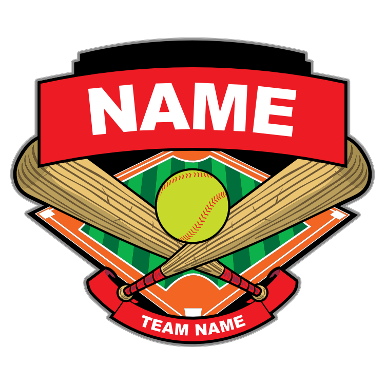 Softball Bats Ball & Diamond Magnet