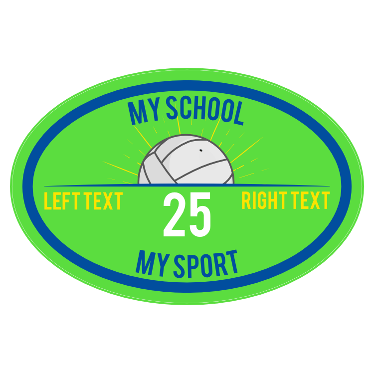 Custom Volleyball Oval Burst Sticker