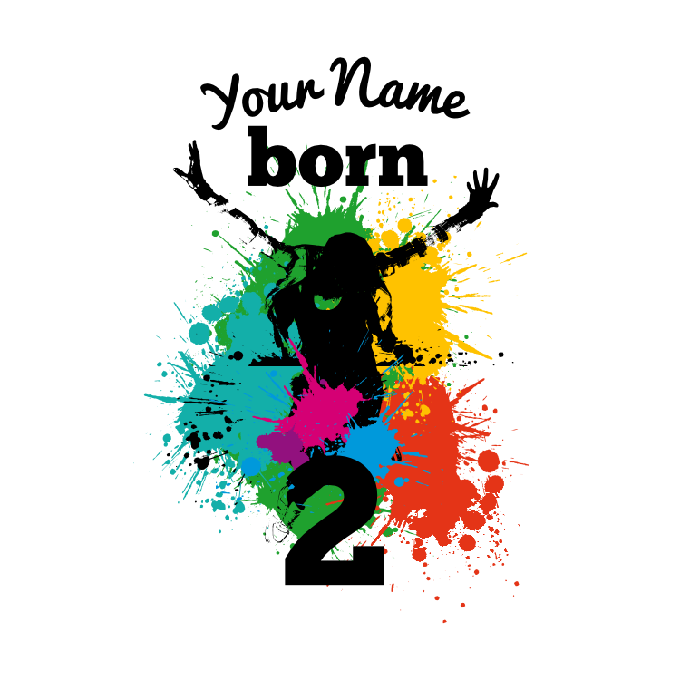 Custom Splashed with Color Born 2 Dance Sticker