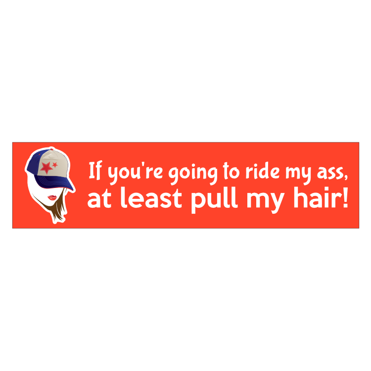 If you're going to ride my ass, at least pull my hair! Bumper Sticker
