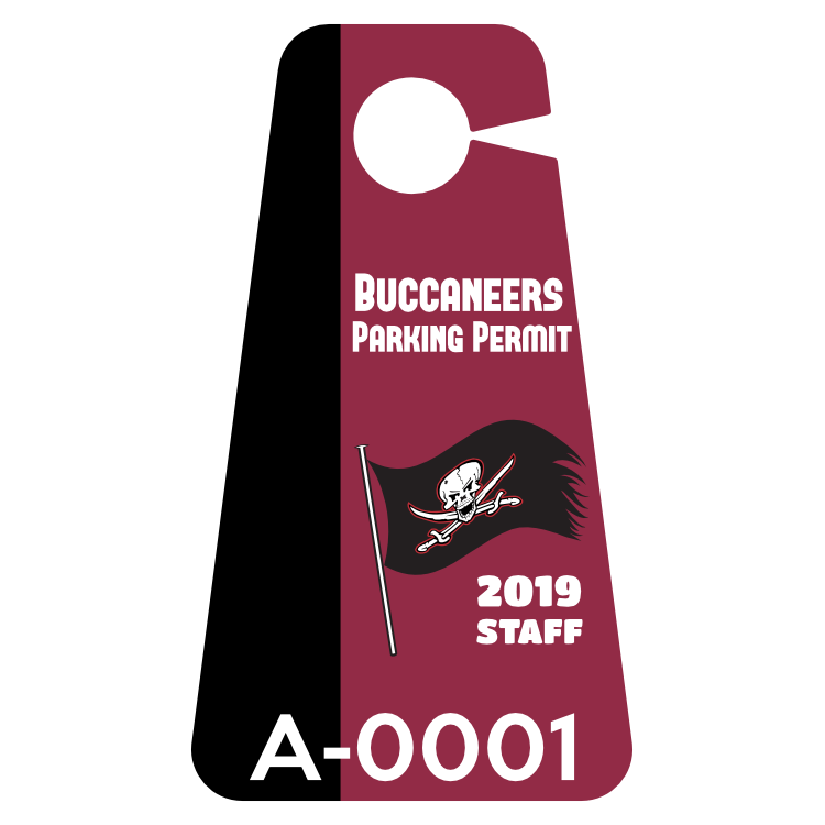 Two Color Triangle School Hang Tag Parking Permit