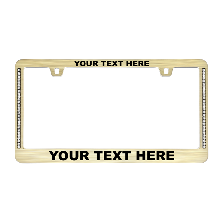 Custom Diamond Neo Gold License Plate Frame