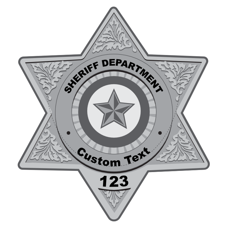 Custom Silver Sheriff Badge Magnet