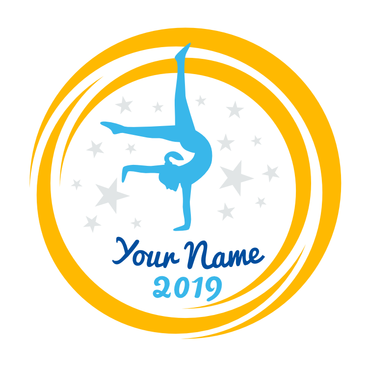 Custom Handstand Gymnast Swoosh Circle Sticker