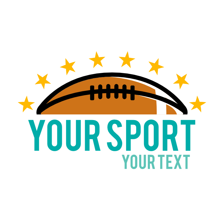 Custom Football with Line of Stars Sticker