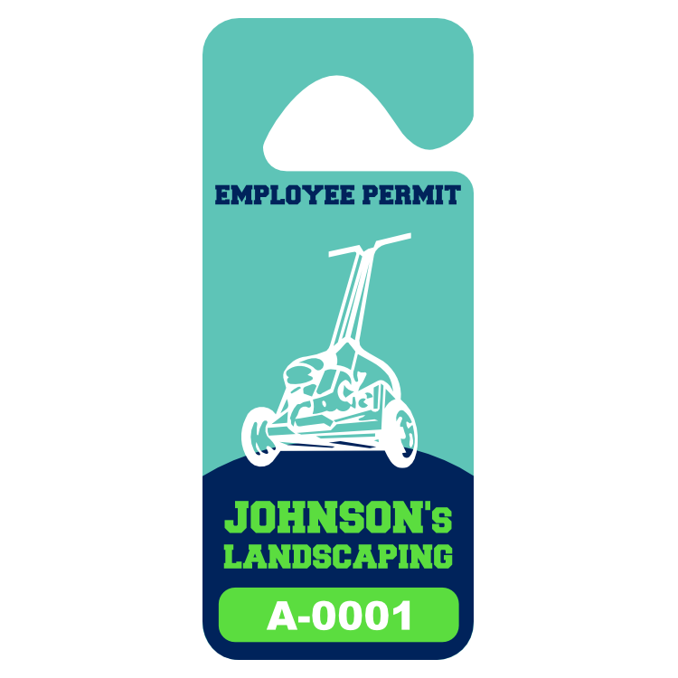 Tall Rectangular Employee Hang Tag Parking Permit