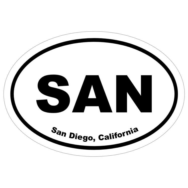 San Diego, California Oval Stickers