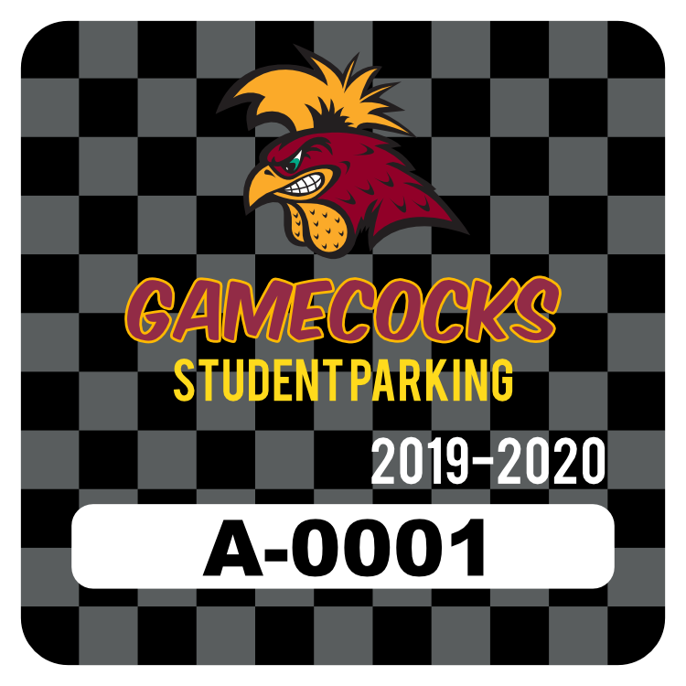 Checker Board Square Parking Permit Sticker