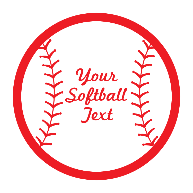Custom Softball sticker with Seams and Text
