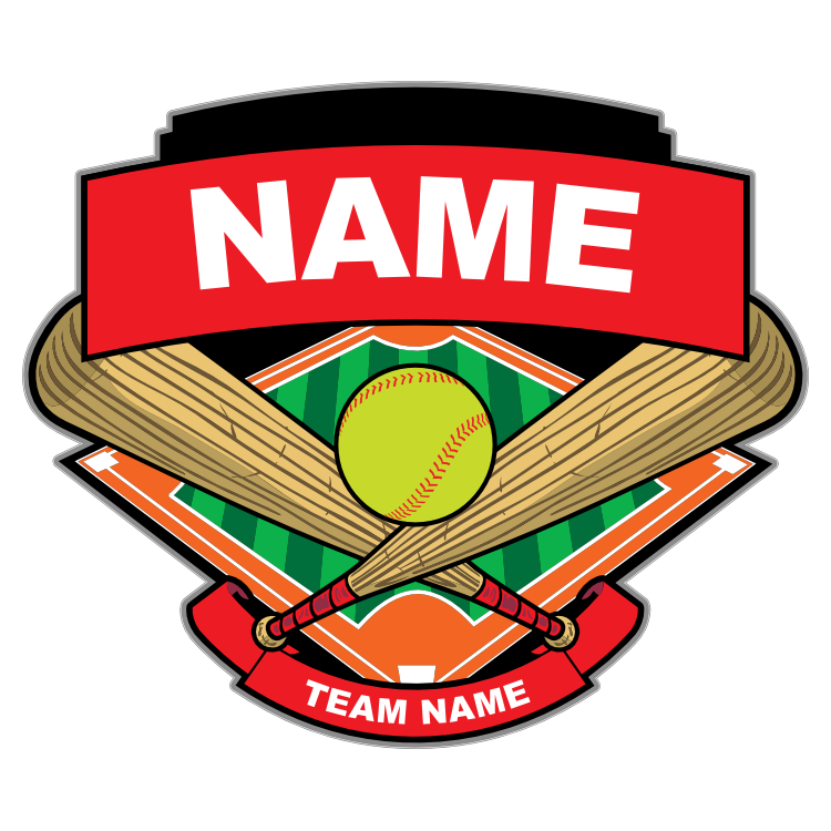 Softball Bats Ball & Diamond Sticker