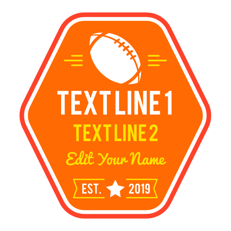 Custom Football Hex Shield Sticker
