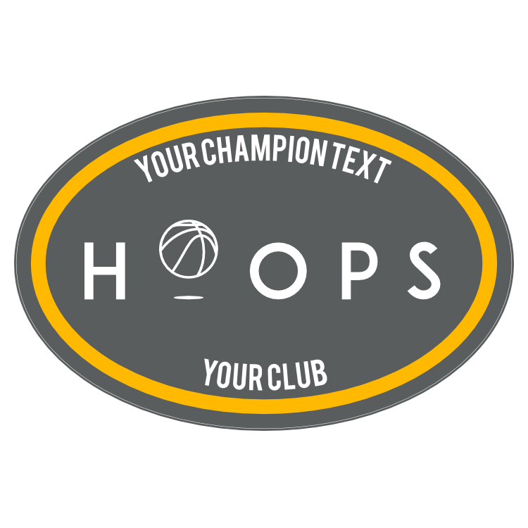 Custom Hoops Oval Sticker
