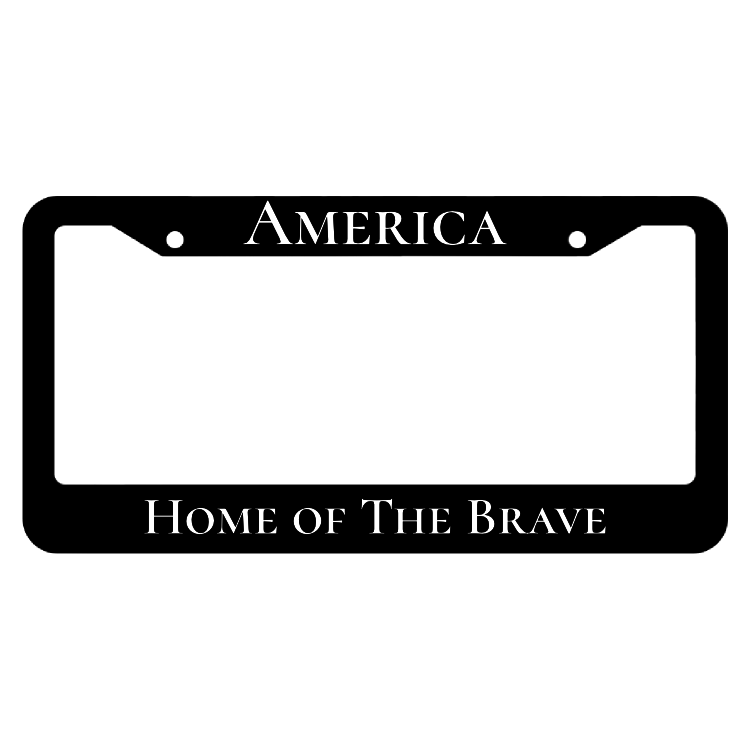 Custom America, Home of the Brave License Plate Frame
