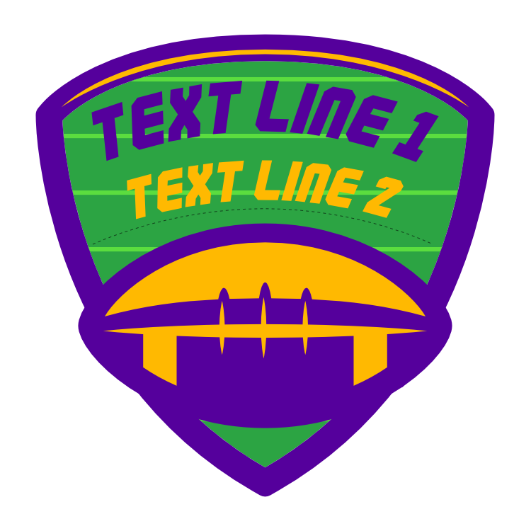 Custom Football Shield with Team Colors