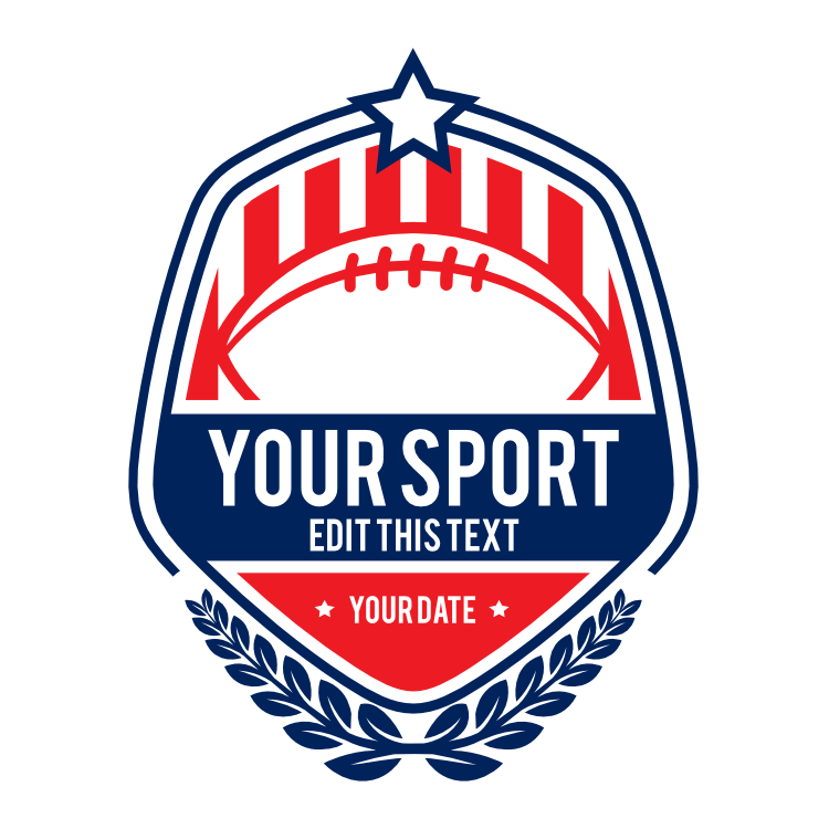 Custom Football Patch with Stripes and Stars Sticker