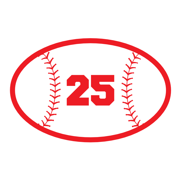 Custom Oval Baseball Sticker with your Number