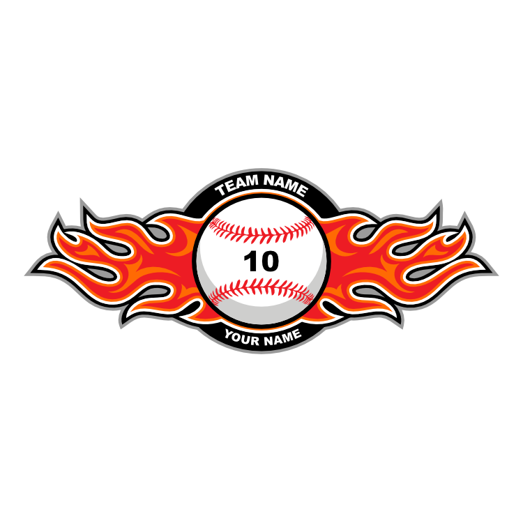 Baseball with Red Flames Magnet