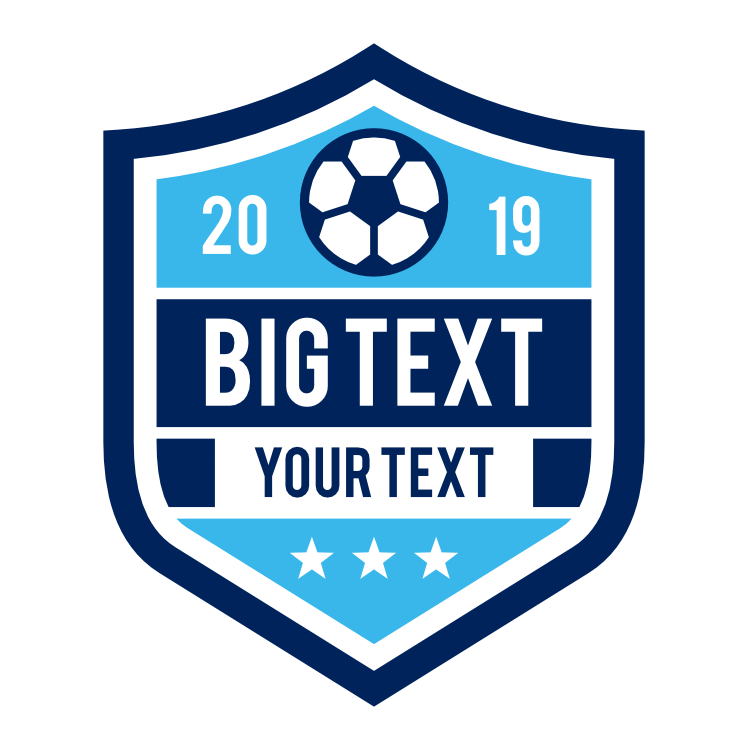 Custom Shield for Soccer with Big Text