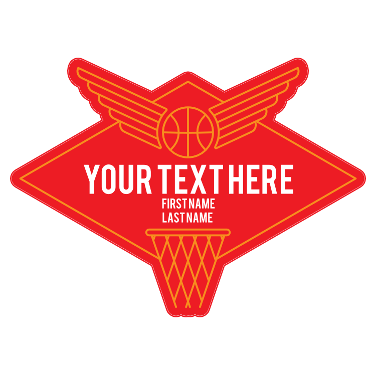 Custom Retro Wing Basketball Diamond Sticker