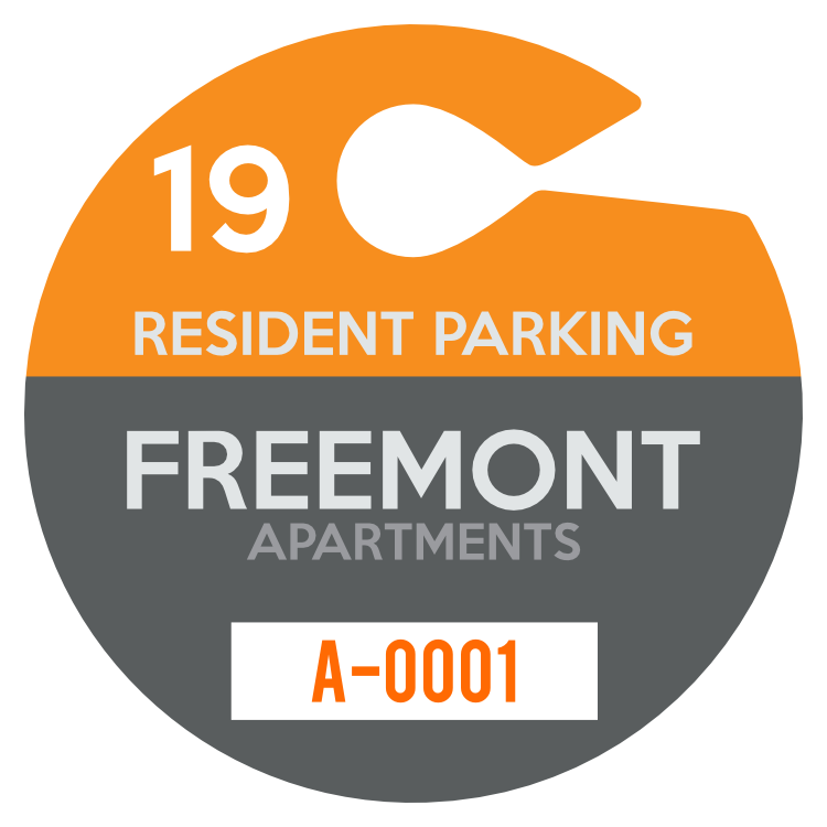 Large Circle Apartment Hang Tag Parking Permit