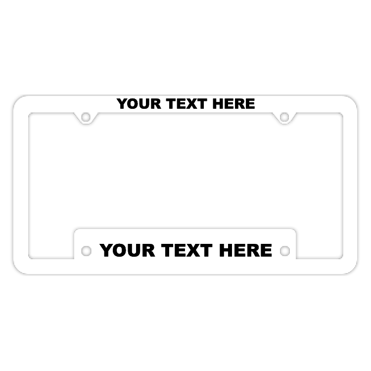 Thin Top-Wide Bottom Customizable Silk Screened White Plastic Frame