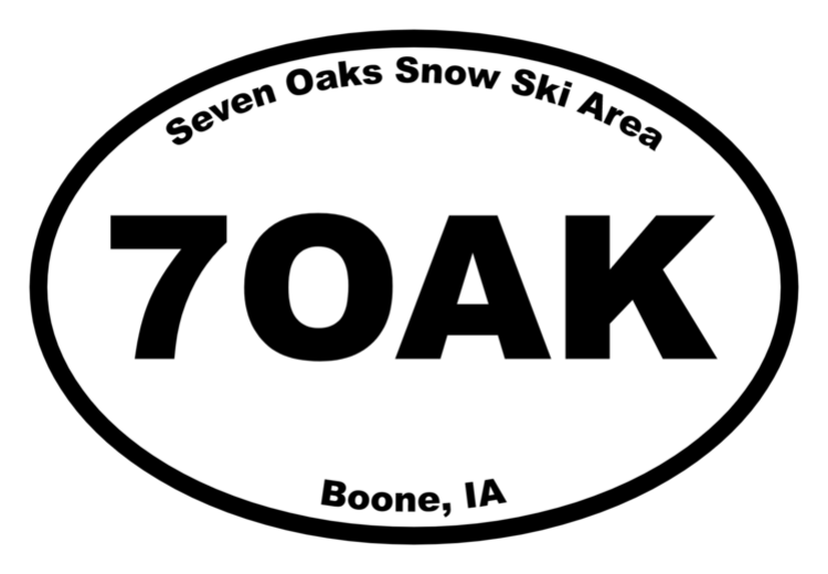 Seven Oaks Snow Ski Area Oval Sticker