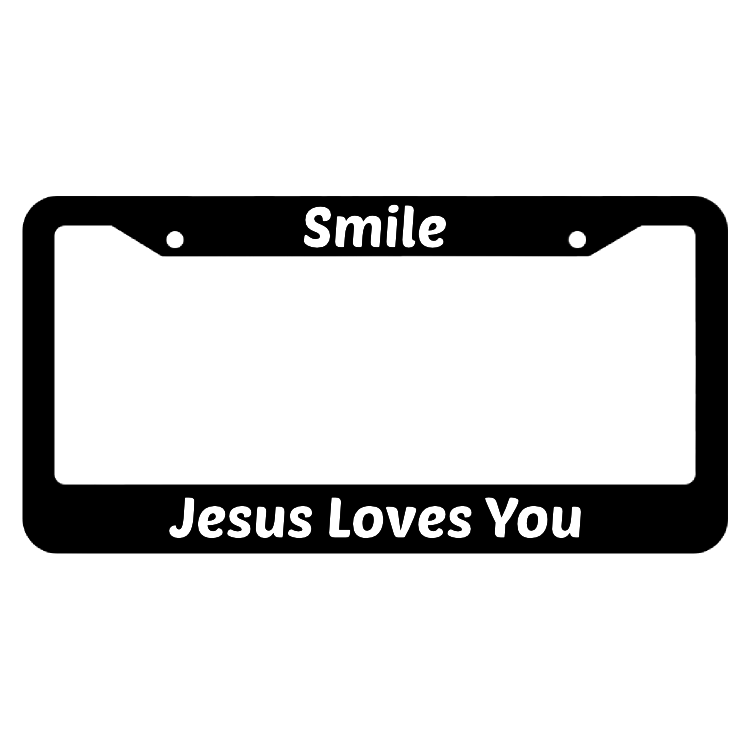 Smile Jesus Loves You License Plate Frame
